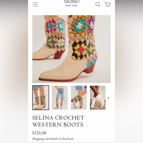 NIB Free People X Selina Crochet Cowboy Boots - Picture 2 of 6